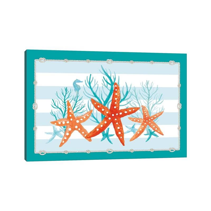 iCanvas "Coral Aqua II On Teal" by Tara Reed Canvas Print
