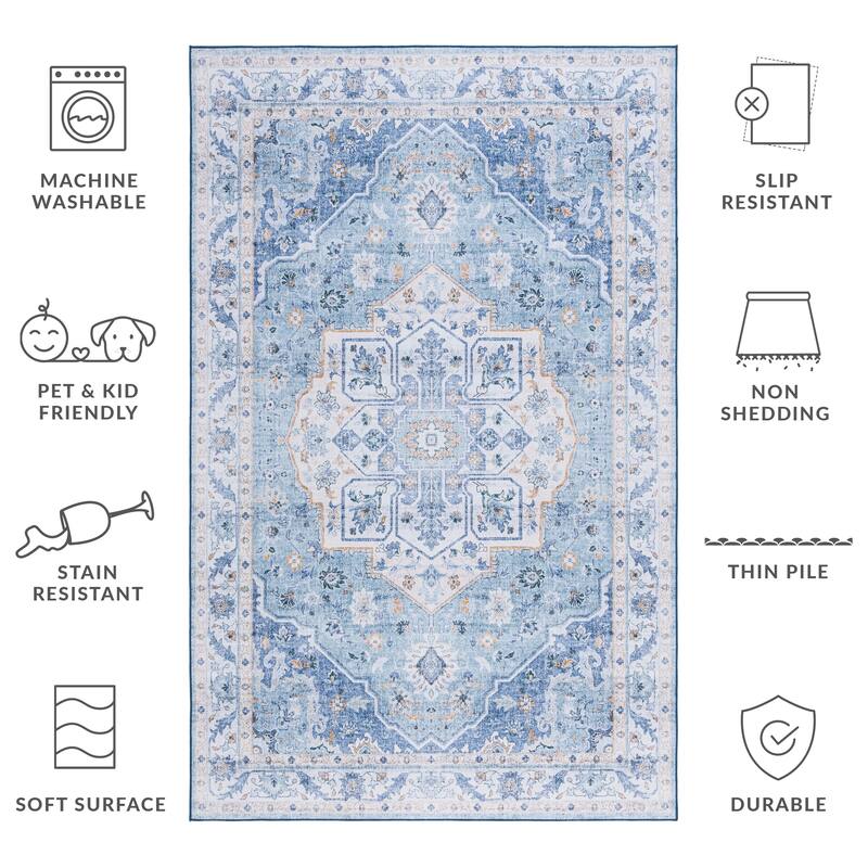 SAFAVIEH Tucson Ethna Transitional Machine Washable Rug.