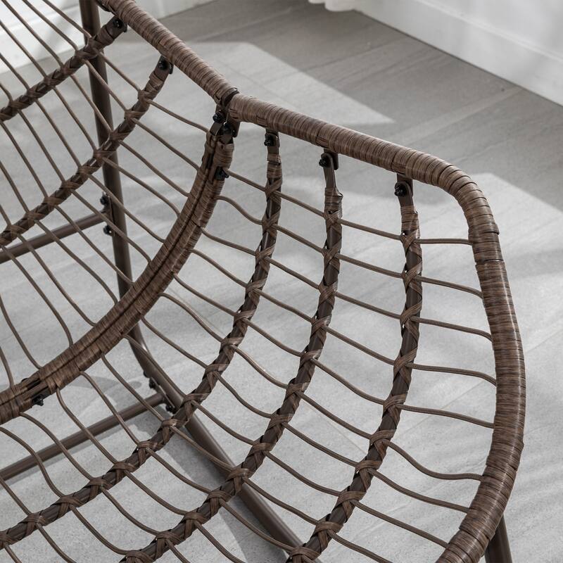 Patio Wicker Indoor & Outdoor Rocking Chair with Cushion