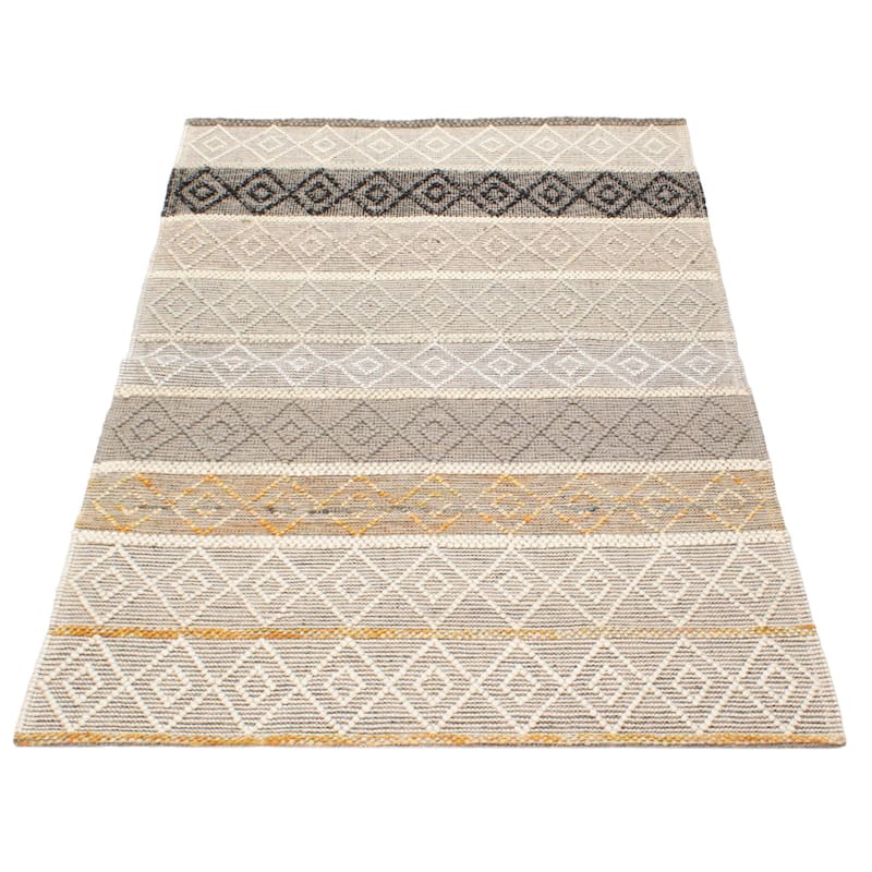 ECARPETGALLERY Braid weave Sienna Cream Wool Rug - 5'0 x 7'11