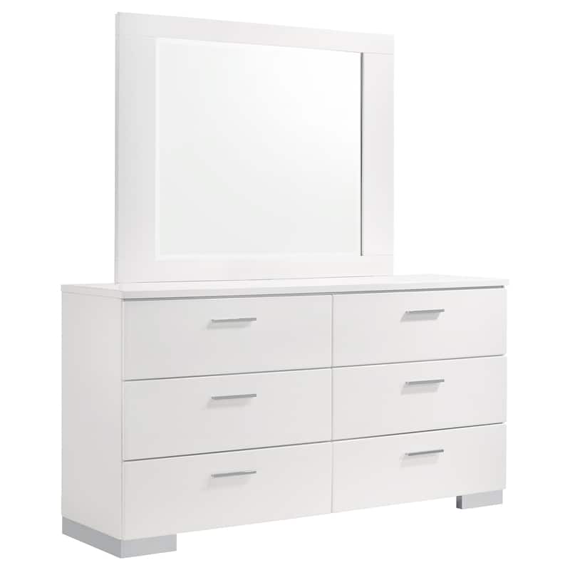 Felicity 6-drawer Wood Dresser White High Gloss