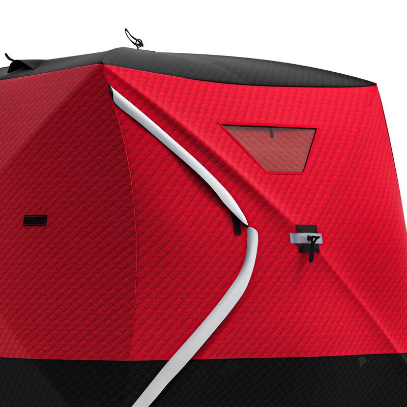 3-Layer Insulated Pop-up Canopy Portable Ice Shelter Ice Fishing Tent with 2 Doors and Carrying Bag