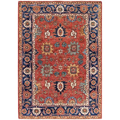 Serapi One-of-a-Kind Hand-Knotted Area Rug - Red - 4' 3" x 5' 11"
