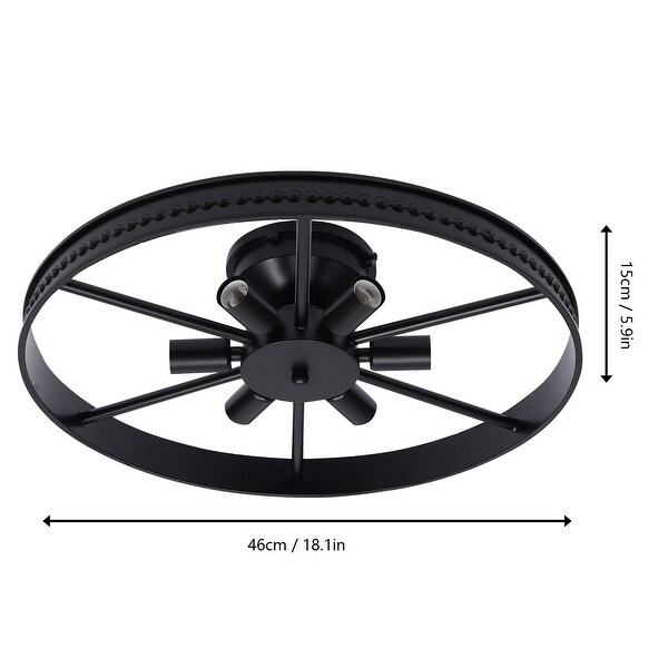 Wagon wheel flush mount light outlet