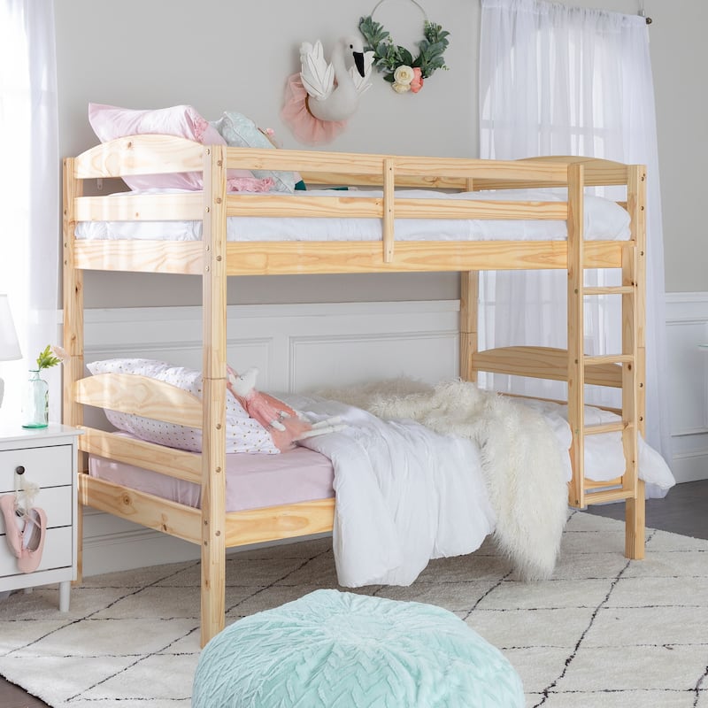 Walker Edison Solid Wood Convertible Twin-over-Twin Bunk Bed