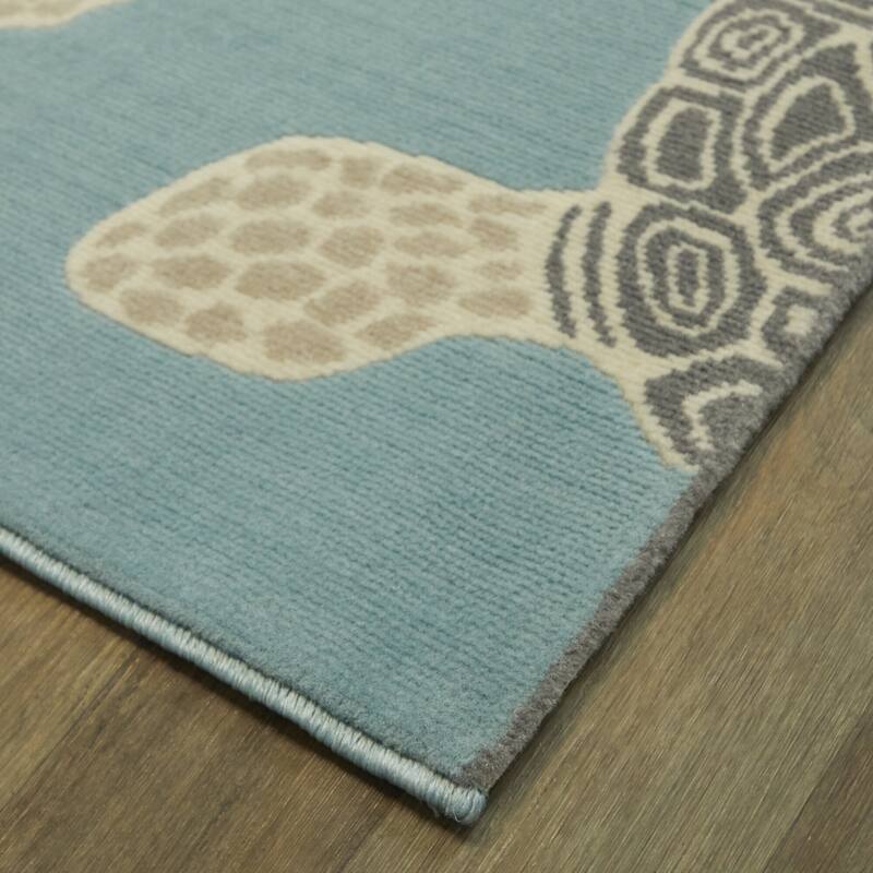 Swimming Sea Turtle Area Rug