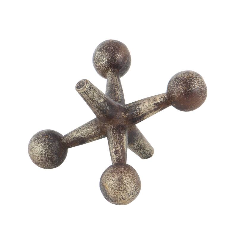 Gold Metal Weathered Jack Decorative Sculpture (Set of 3)