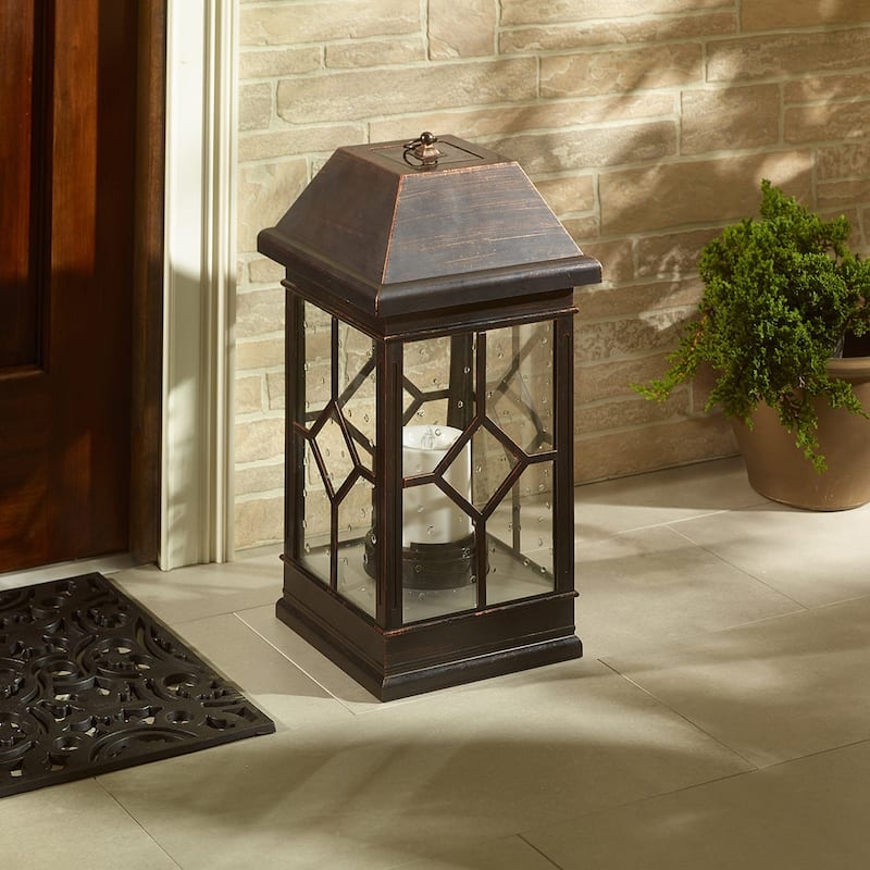 San Felipe Estate Solar Lantern - Antique Bronze