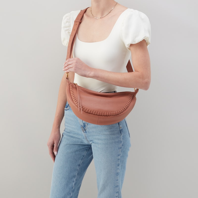 HOBO Knox Leather Crescent Sling Bag - Cork