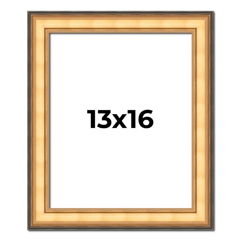 13x16 Frame Gold Plein Aire Solid Wood Picture Frame Width 2 Inches |