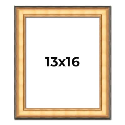 13x16 Frame Gold Plein Aire Solid Wood Picture Frame Width 2 Inches |