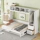 preview thumbnail 13 of 16, Full Size Murphy Wall Bed Frame with Closet and Drawers Space-Saving Design for Kids Boys&Girls