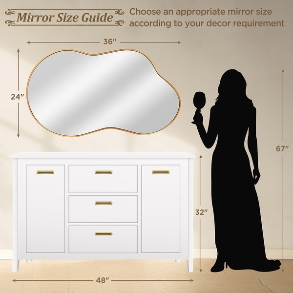 Irregular Wall Mirror Asymmetrical Decorative Wall Mirror - On