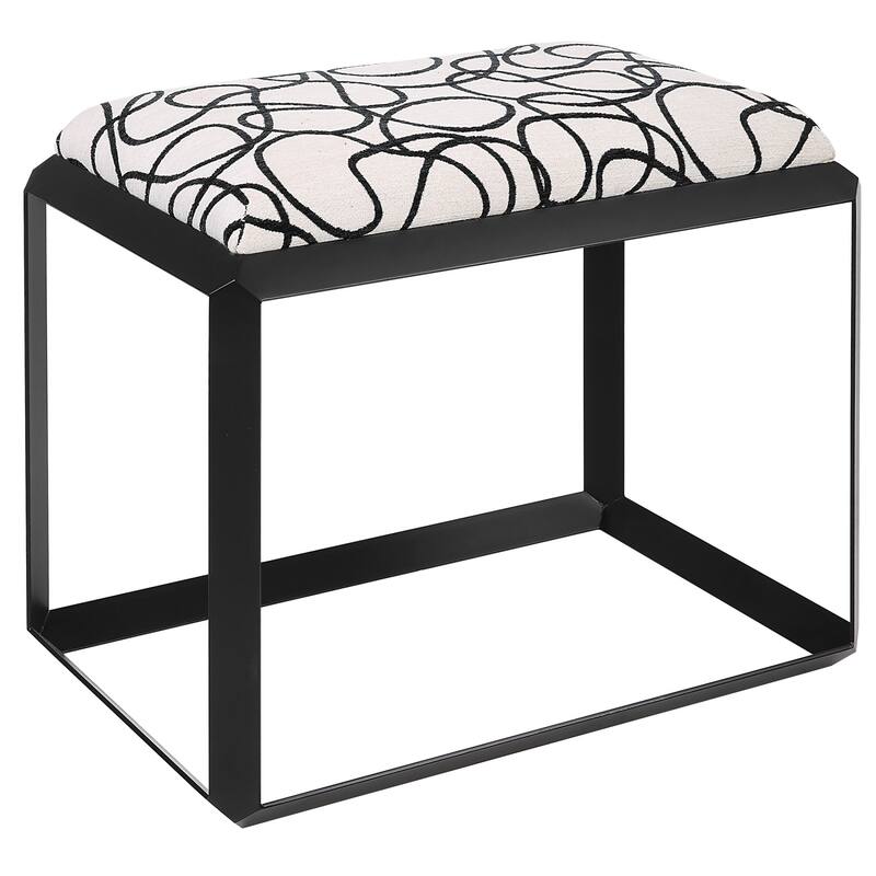 Uttermost 23768 Curls 24" Wide Metal Framed Fabric Bench