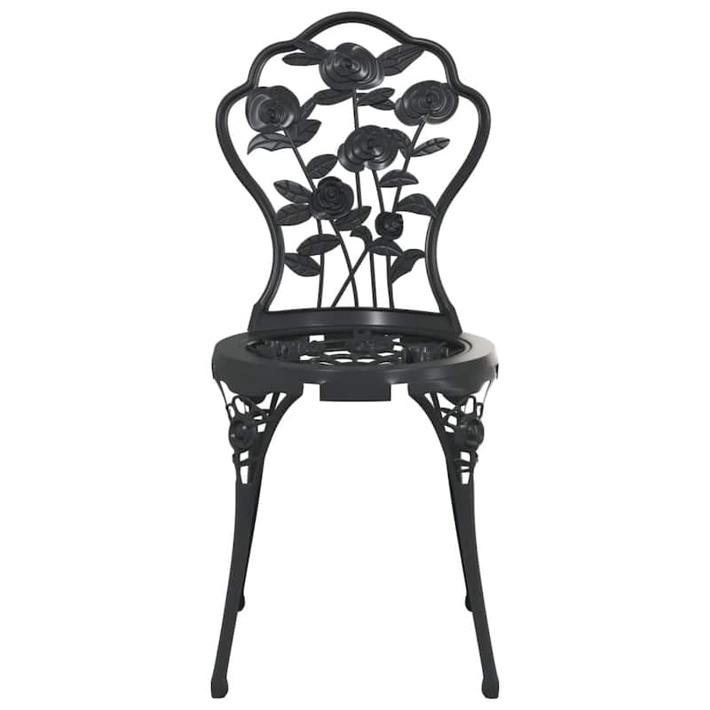 vidaXL Patio Bistro Set 3 Piece Outdoor Garden Table and Chair Cast Aluminum - 23.2x26.4x23.2