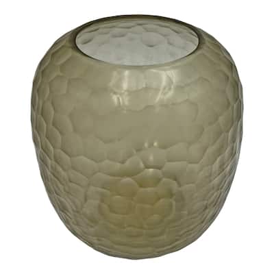 10" Decorative Handmade Glass Light Smoke Patterned Vase