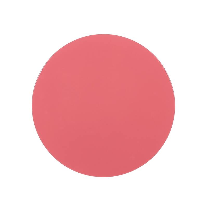 Kemo Outdoor End Table, Round 14 Inch, Cutout Design, Dark Peach Iron