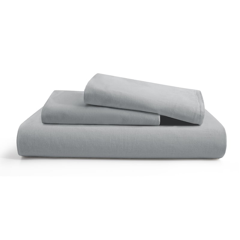 Linen Cotton Duvet Cover and Pillow Sham Set, Breathable and Skin-Friendly Bedding Set