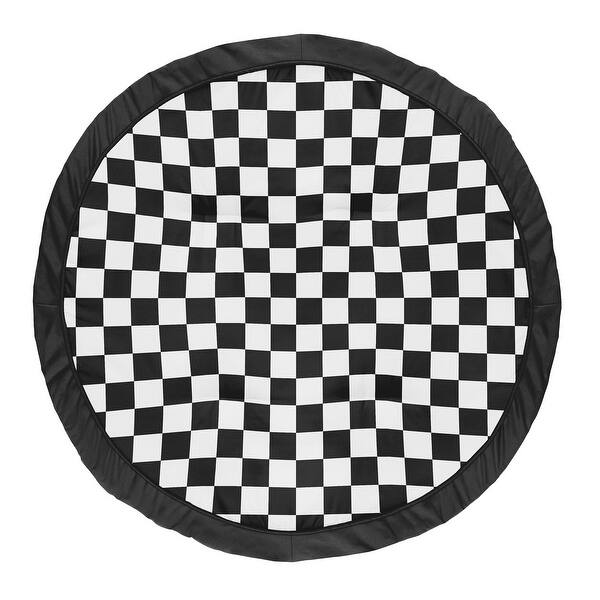 slide 2 of 5, Sweet Jojo Designs Black/White Gingham Checkered Plaid Boy, Girl, Unisex/Gender Neutral Baby Tummy Time Playmat - Vintage, Retro