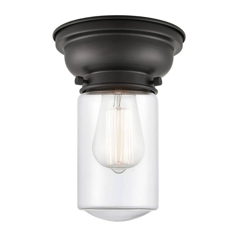 Innovations Lighting Dover 6" Wide Convertible Flush Mount Ceiling - Matte Black / Clear