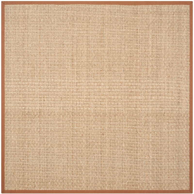 SAFAVIEH Natural Fiber Zymryd Basketweave Seagrass Rug - 6' Square - Natural/Brown
