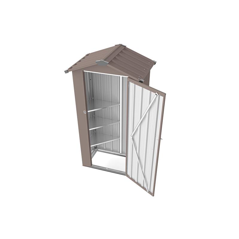 Galvanized Iron Garden Shed Tool Shed with Waterproof Lock & Stylish Design Outdoor Storage Shed for Backyard