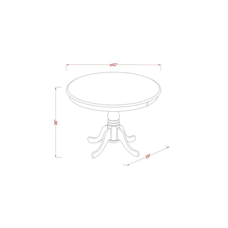 Counter Height Pub Set - 5 Piece Table & Chairs - Kitchen Dining Set - 42 Inch Round Table - Black Cherry Finish