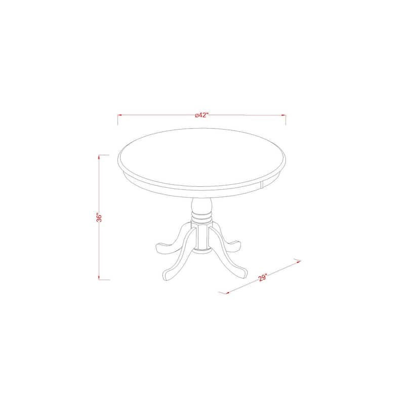 Counter Height Table Set - 3 Piece Kitchen Dining Set - 42 Inch Round Table & 2 Chairs - Black Cherry Finish