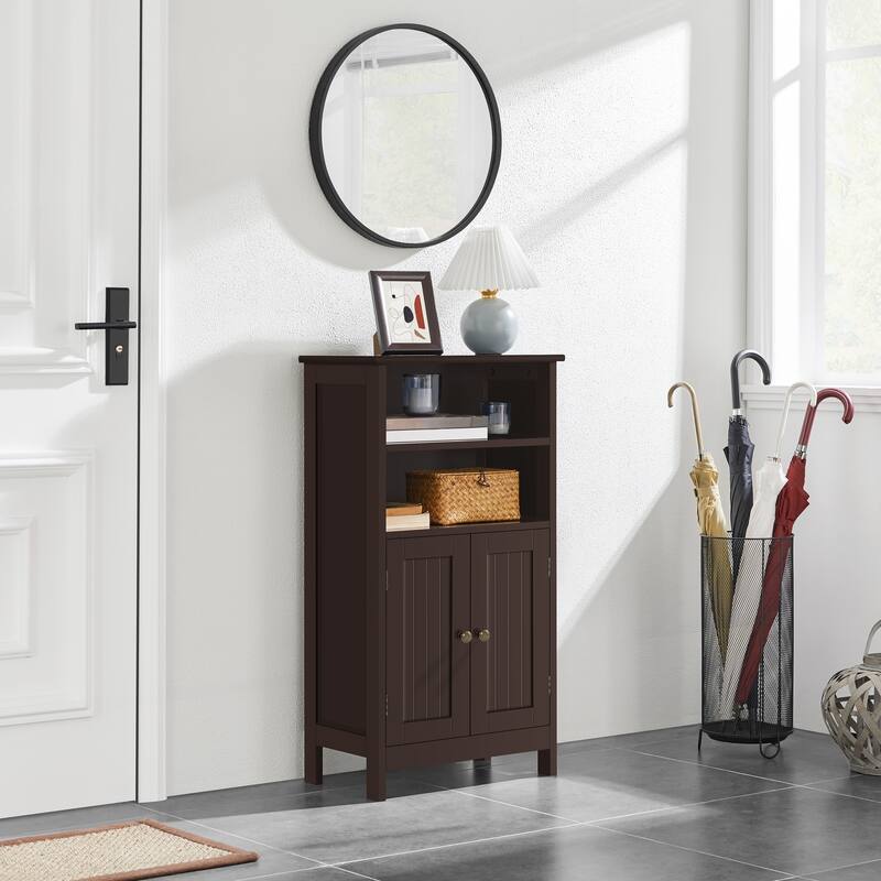 Yaheetech 5-Tier Wooden Bathroom Floor Cabinet with Adjustable Shelf