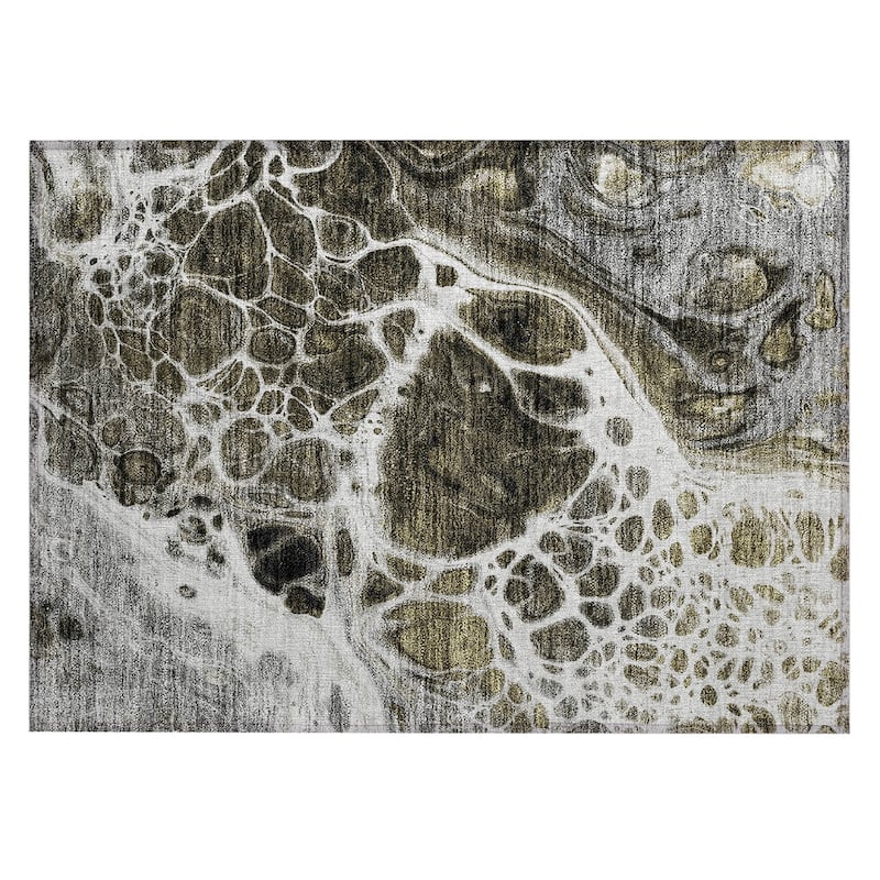 Machine Washable Indoor/ Outdoor Chantille Abstract Contemporary Rug