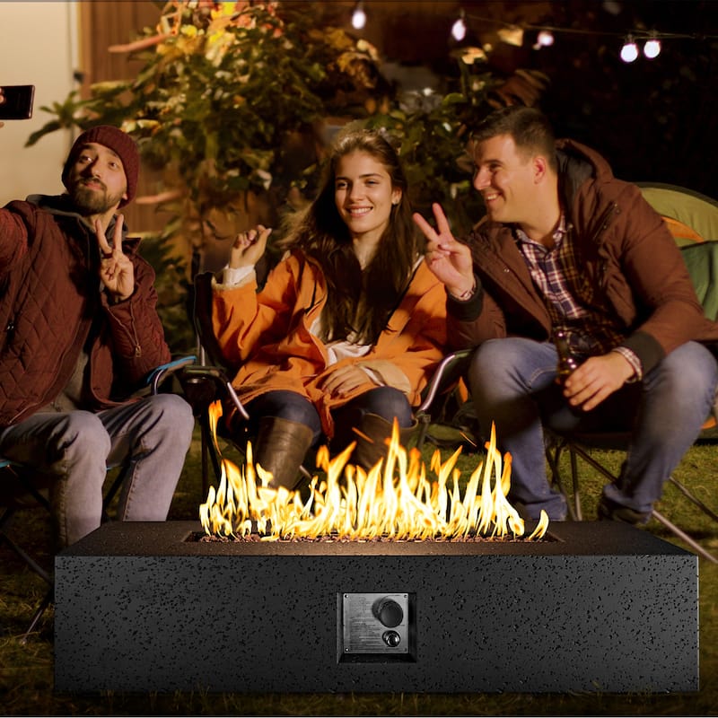 COSIEST Outdoor 56-Inch Rectangular Propane Fire Pit