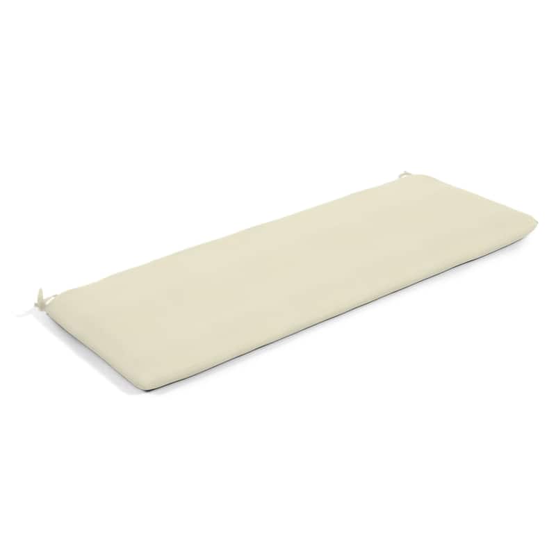 Sunbrella® Solid Fabric 1-Piece Indoor/Outdoor Bench Cushion, 48"W x 18"L, Canvas Navy - 48"W x 18"L - Canvas Canvas