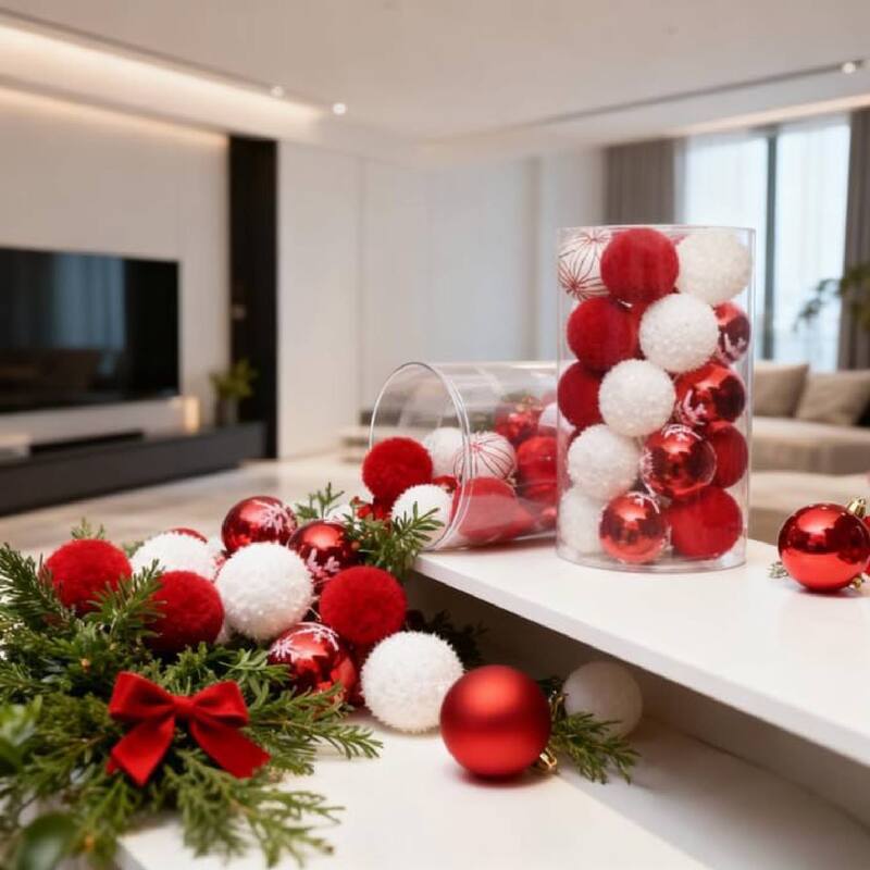 25PCS 2.36in Decorative Christmas Balls Ornaments for Xmas Tree Decor - N/A