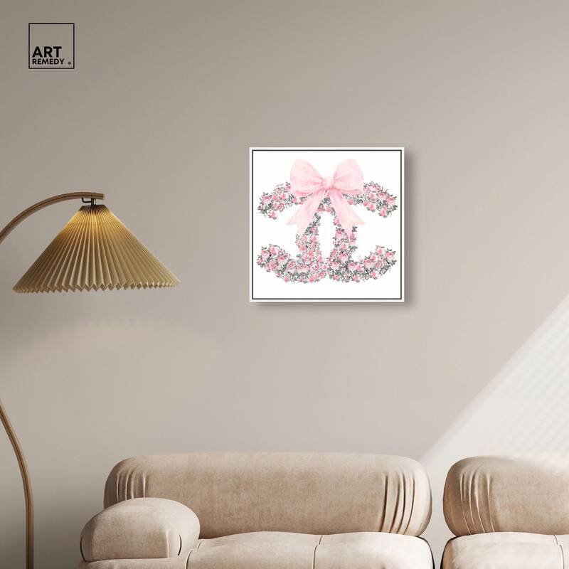 Makes Me Wonder Pink Bow Canvas by Art Remedy