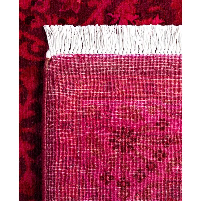 Overdyed One-of-a-Kind Hand-Knotted Area Rug - Purple - 3' 1" x 14' 10"