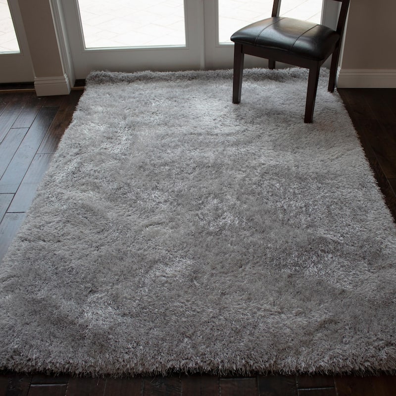 Glorious Collection 2-inch Pile Large Shag Area Rug Light Gray
