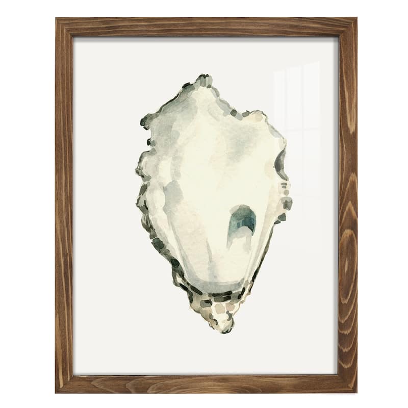 Neutral Oyster Study IV -Framed Print w/glass-Cherry Red