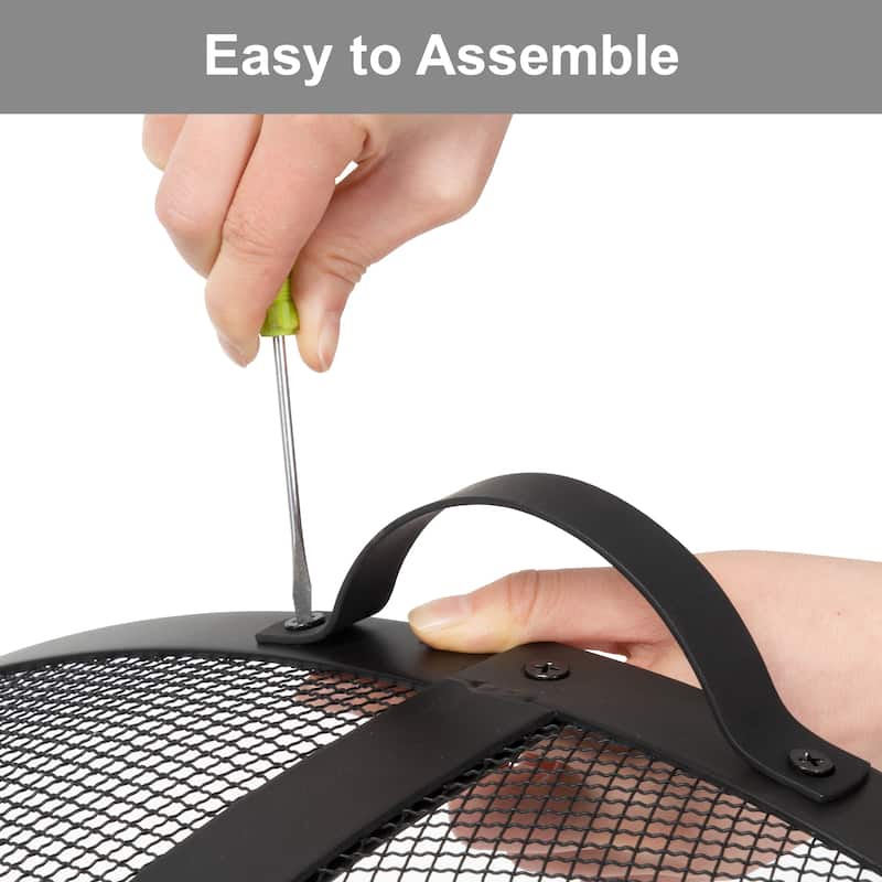 35 inch Round Steel Spark Screen - 35"L x 35"W