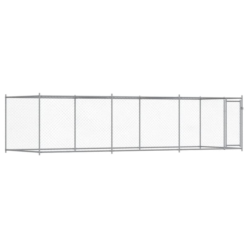 vidaXL Dog Cage Grey Galvanized Steel Durable Dog Cage