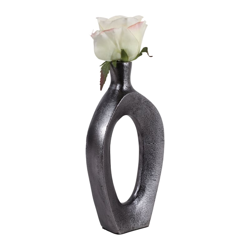 Modern Metal Open Cut Out Bud Vase - Tall Flower Vase