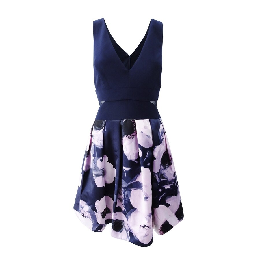 lilac fit and flare dress