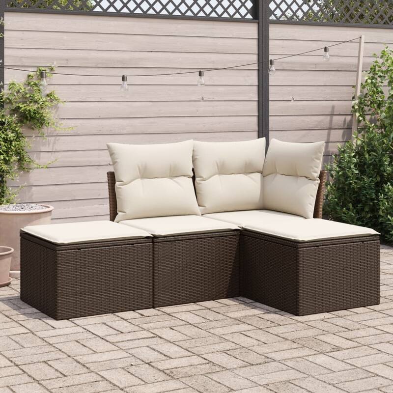 vidaXL Garden Sofa Set Brown PE rattan Medium Modular Garden Sofa Set - 21.7 x 21.7 x 14.6