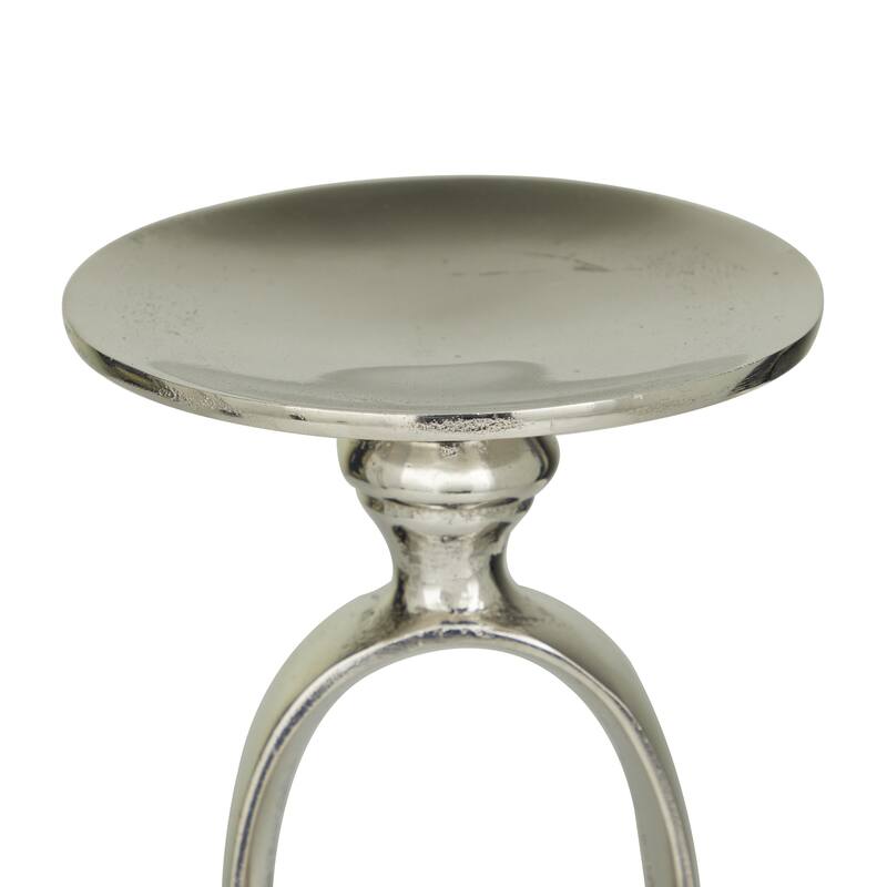 Gold, Black or Silver Aluminum Metal Paper Clip Pillar Decorative Candle Holder with Marble Base (Set of 2)