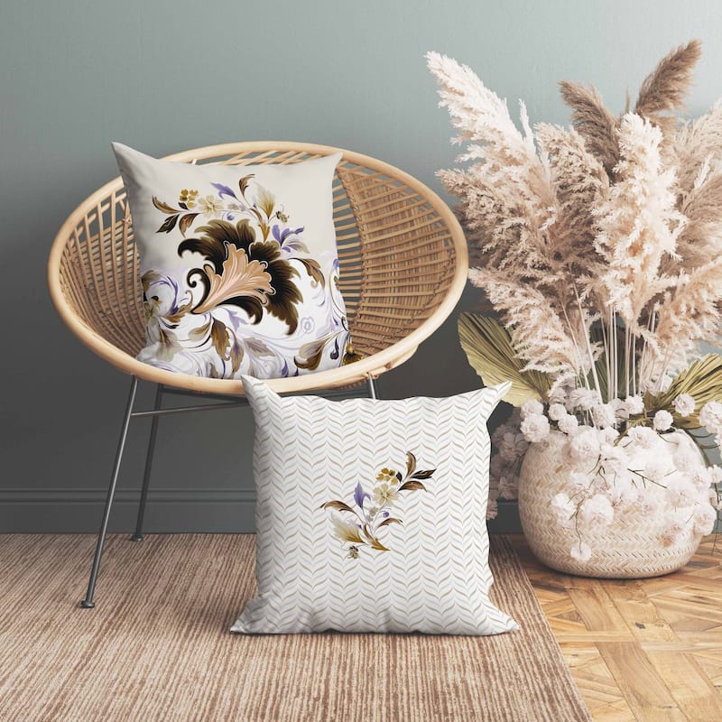 Damask Hue Faux Suede Reversible Throw Pillow Olive and Green