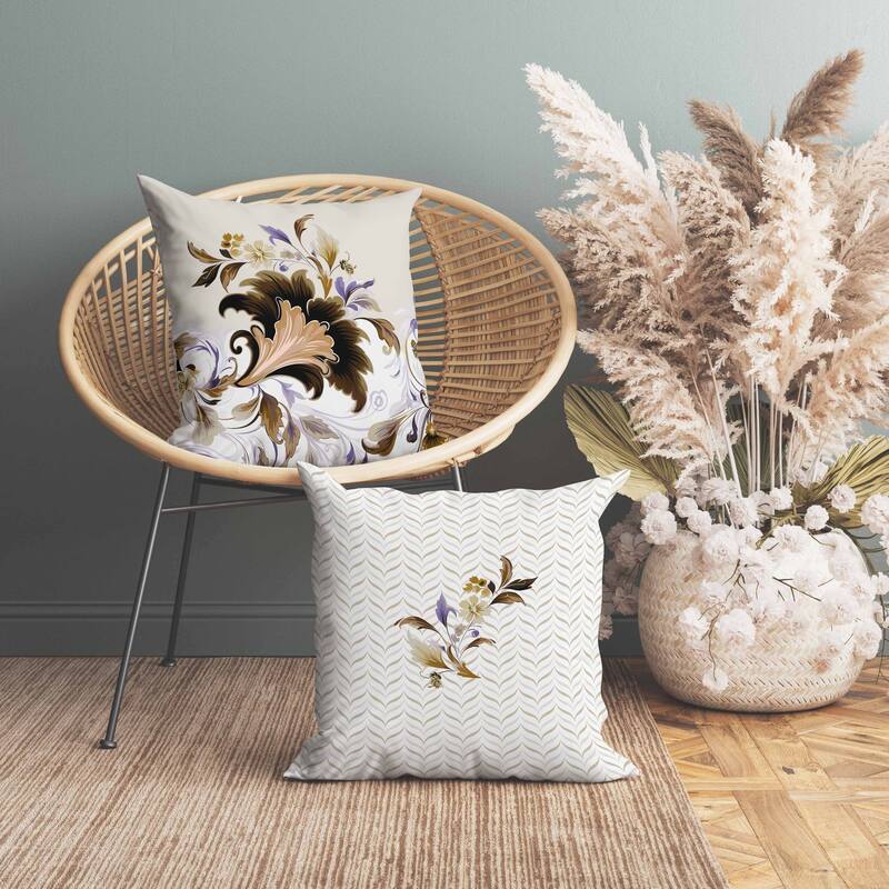 Damask Hue Indoor/Outdoor Reversible Throw Pillow Olive and Green
