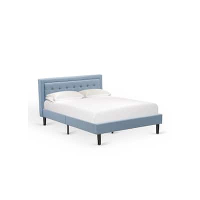 Queen Size Upholstered Bed - Linen Fabric Headboard - Modern Bedroom Furniture