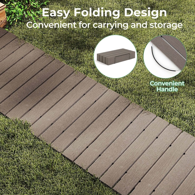 Costway 8 FT Outdoor Pathway with HDPE Frame Non-slip Surface Metal - See Details