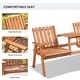 preview thumbnail 8 of 9, Bistro Set,Outsunny Patio Bench,Garden Bench with Middle Table and Umbrella Hole,Wooden Outdoor Bench for Patio