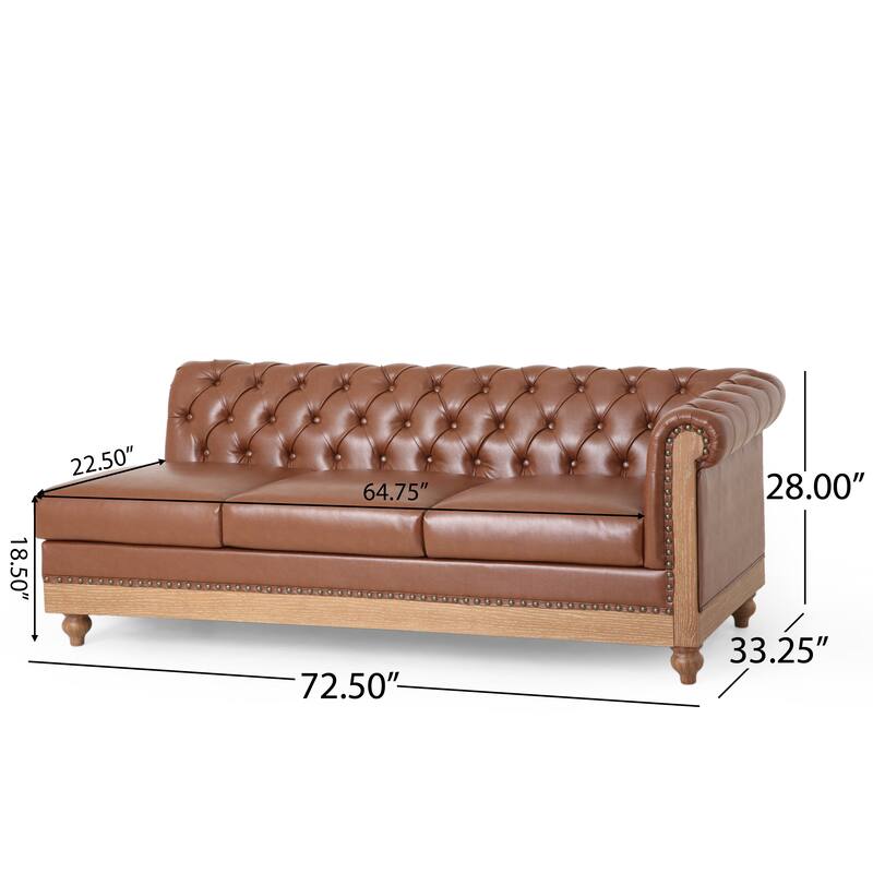 Castalia Chesterfield Tufted 7-seat Sectional Sofa by Christopher Knight Home - 114.00" L x 70.00" W x 31.50" H