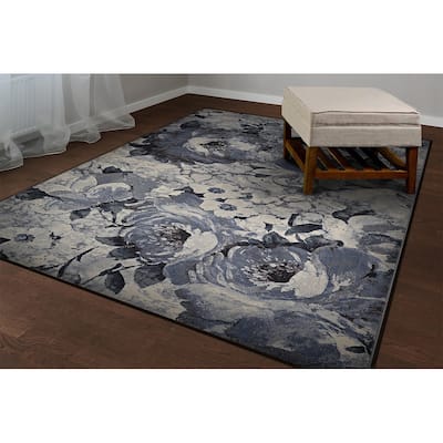 Provencal Floret Gray Area Rug